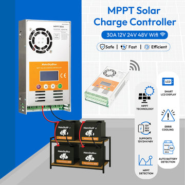 30A 12V 24V 48V Wifi MPPT Solar Charge Controller for Lead-acid Battery