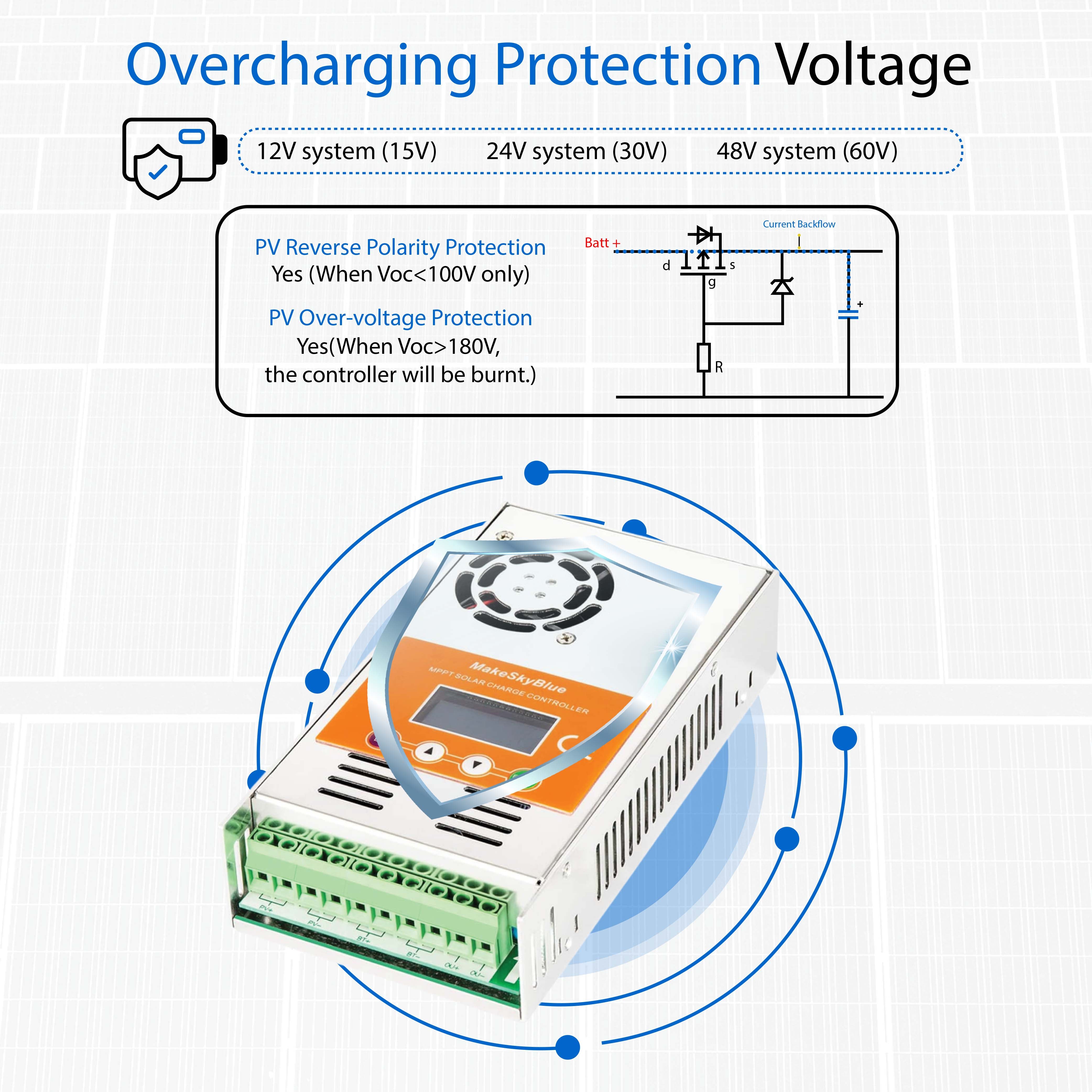 40A 12V 24V 48V Wifi MPPT Solar Charge Controller  for Lead-acid Battery