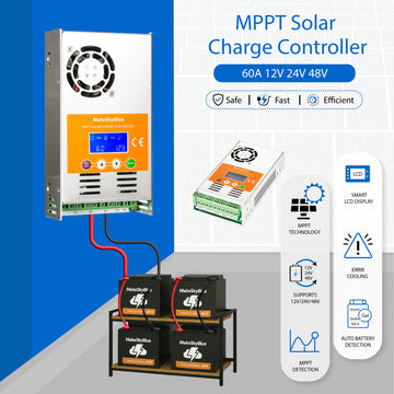 Newest 60A 12V 24V 48V MPPT Solar Charge Controller V123 w/Cloud service for Lead-acid battery