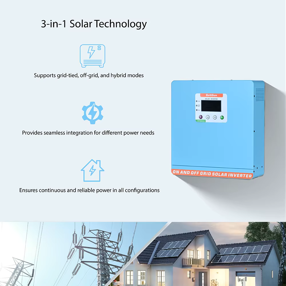8KW Pure Sine Wave MPPT Solar Inverter, 48V DC to 220V AC, Off&On Grid Tie Inverter, No battery inverter, High PV inverter