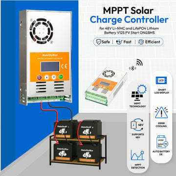 30A 48V MPPT Wifi Solar Charge Controller for 48V Li-NMC and LifePO4 Lithium battery V120 PV Start ON&BMS Activation