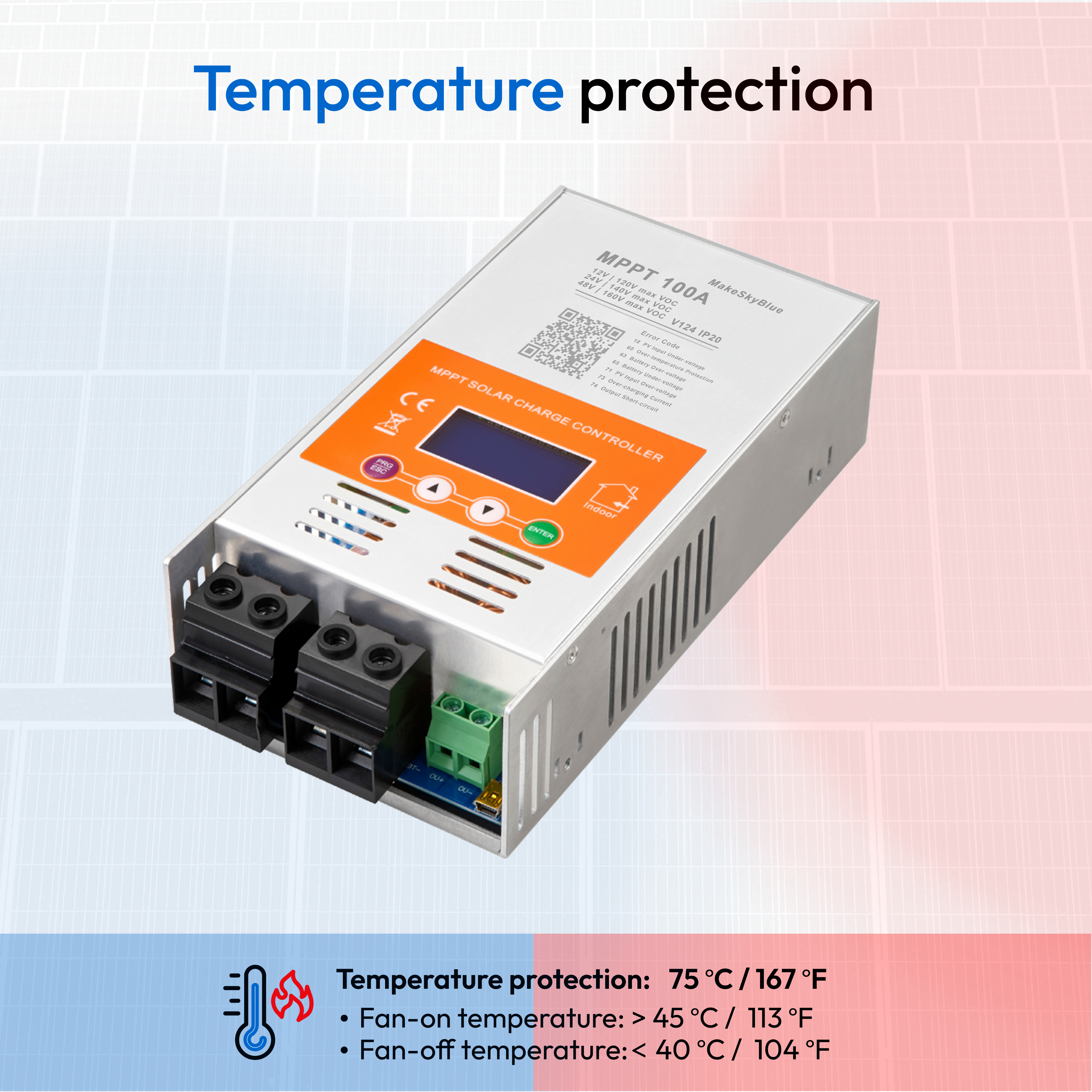 Newest 100A 12V 24V 48V MPPT Solar Charge Controller