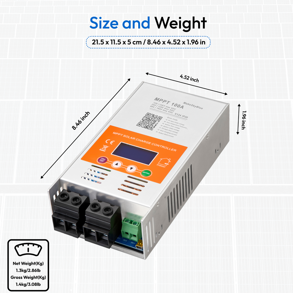 Newest 100A 12V 24V 48V MPPT Solar Charge Controller V124