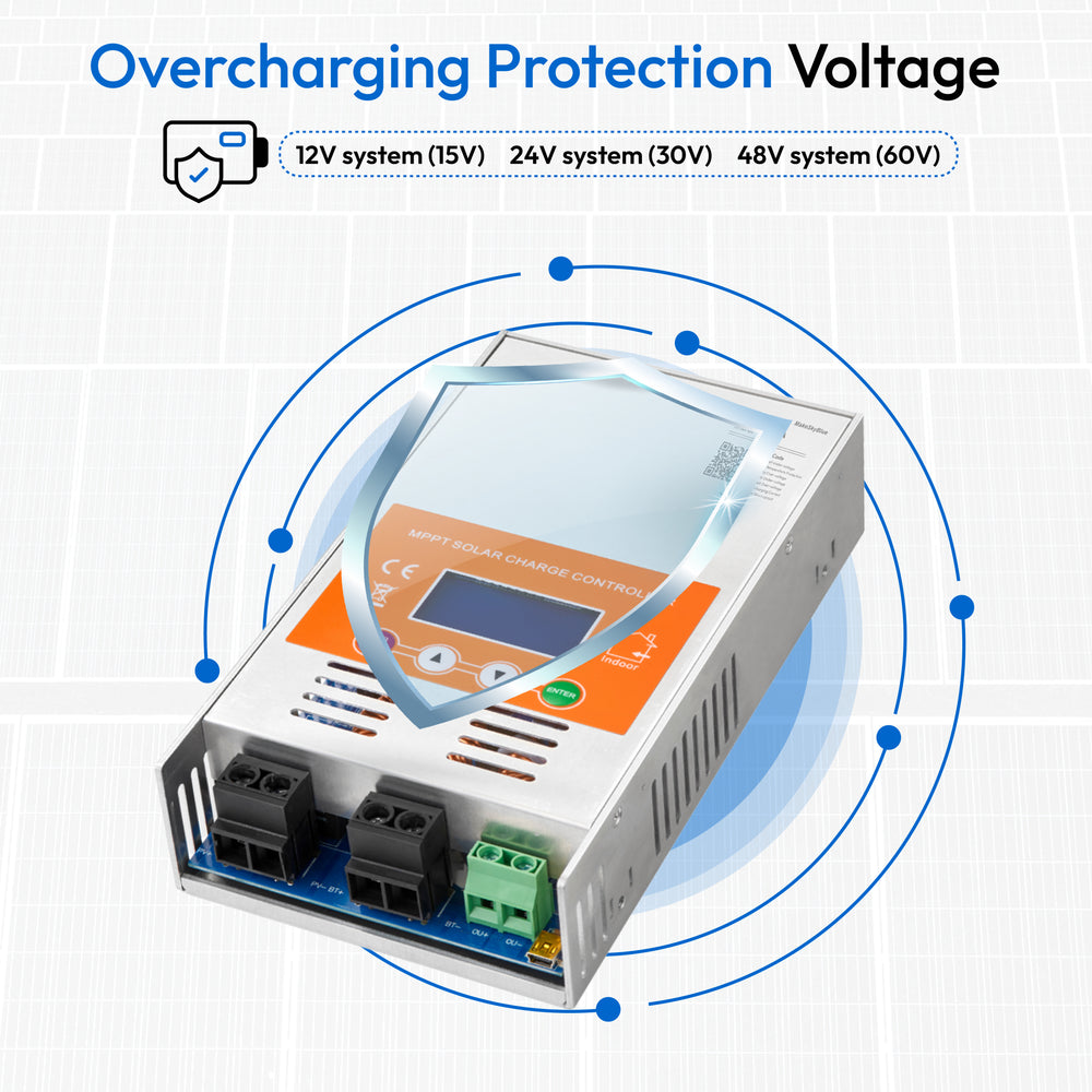60A 48V Wifi MPPT Solar Charge Controller for 48V Li-NMC and LifePO4 Lithium battery V125 PV Start ON&BMS Activation