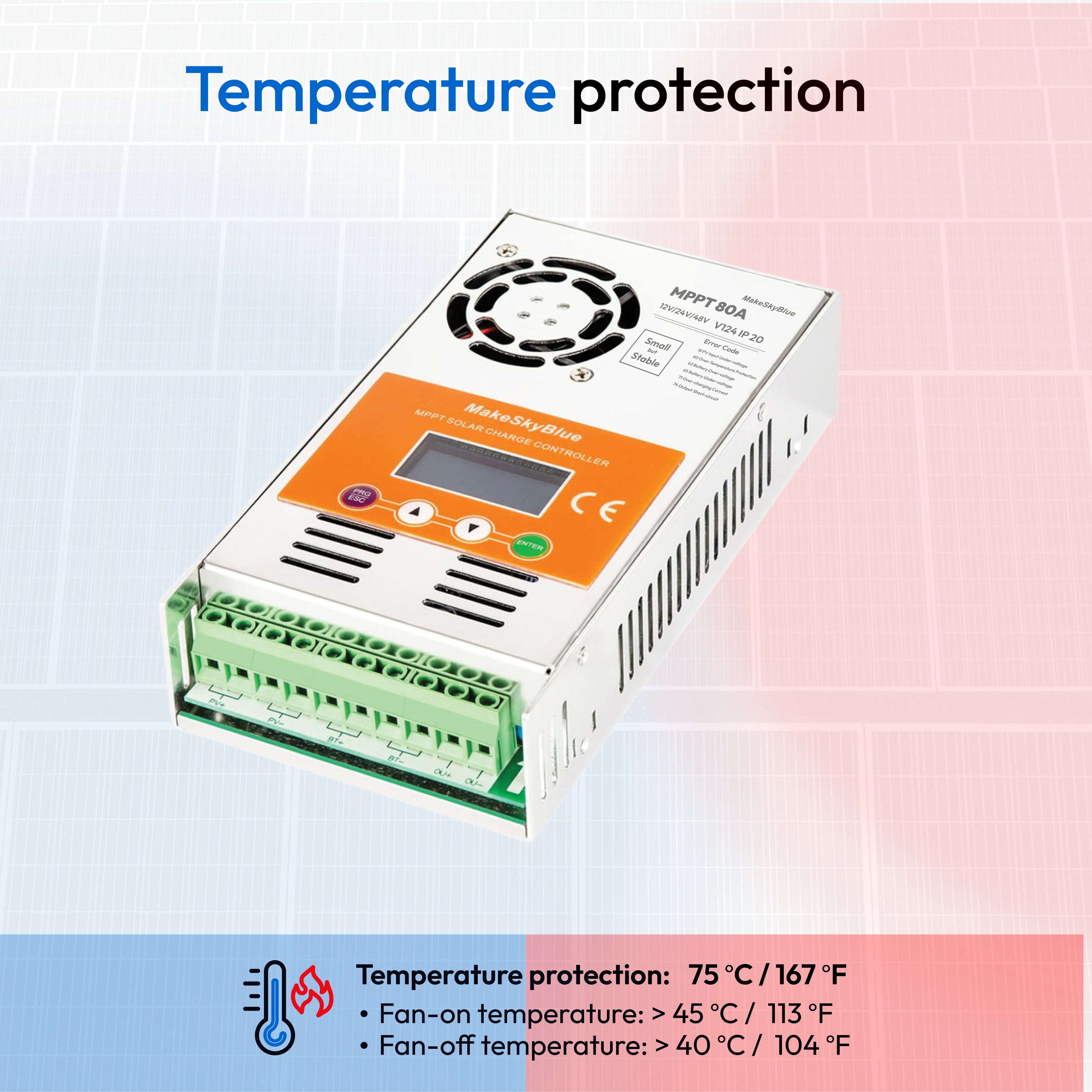 30A 12V 24V 48V Wifi MPPT Solar Charge Controller for Lead-acid Battery