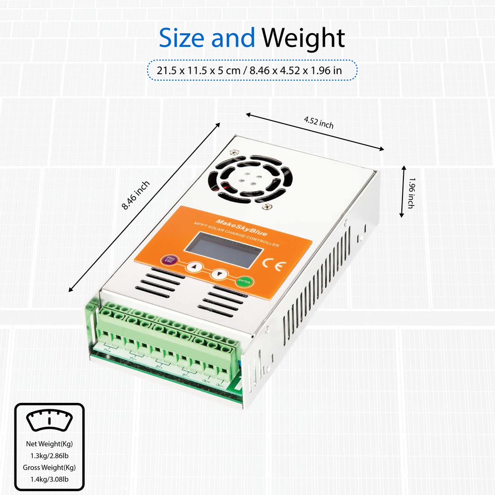 60A 12V MPPT 太阳能充电控制器，带 Wifi，适用于 12V Li-NMC 和 LifePO4 锂电池 PV 启动和 BMS 激活 V121