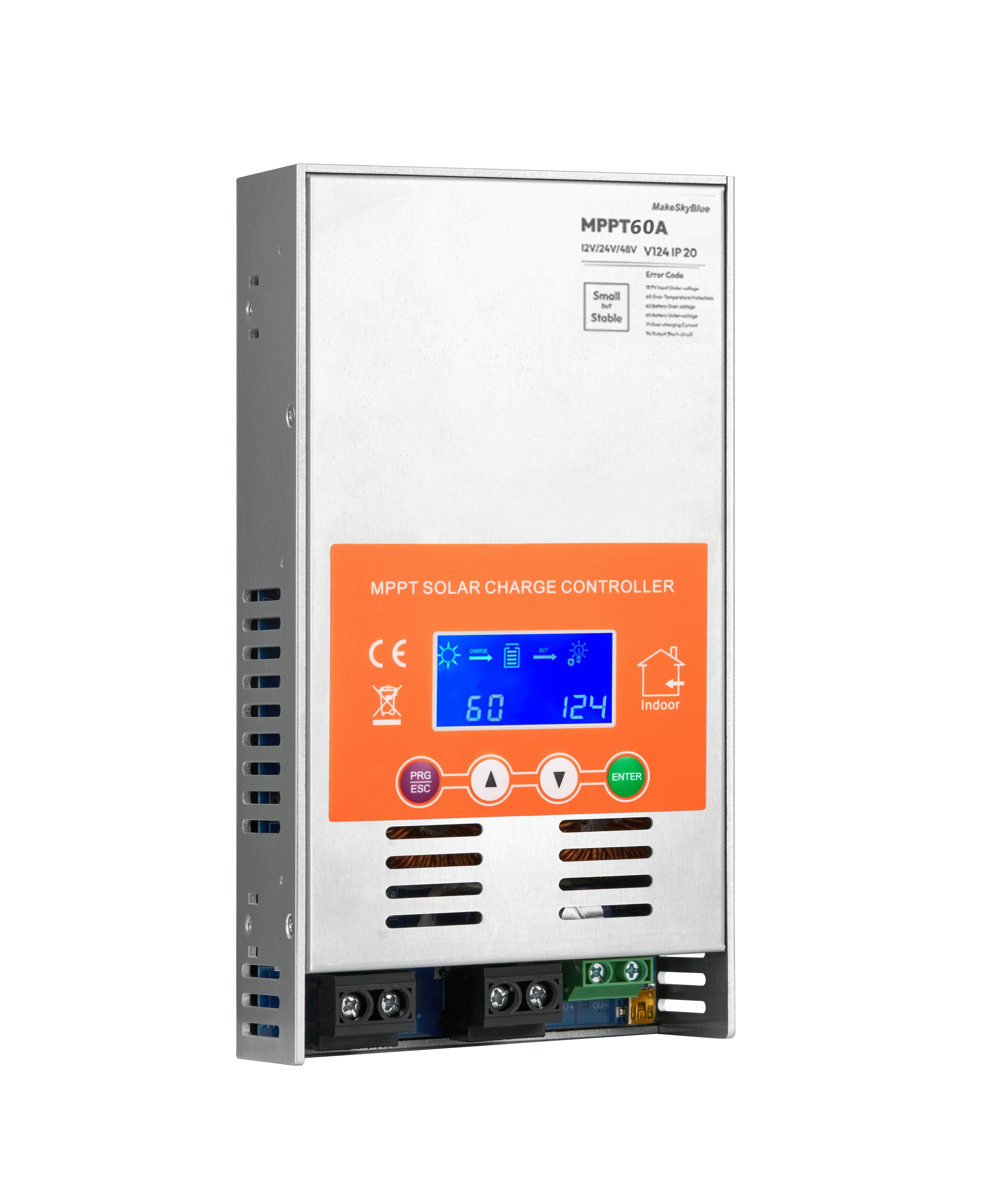 Newest 60A 12V 24V 48V MPPT Solar Charge Controller V124 for Lead-acid battery  or Lithium battery