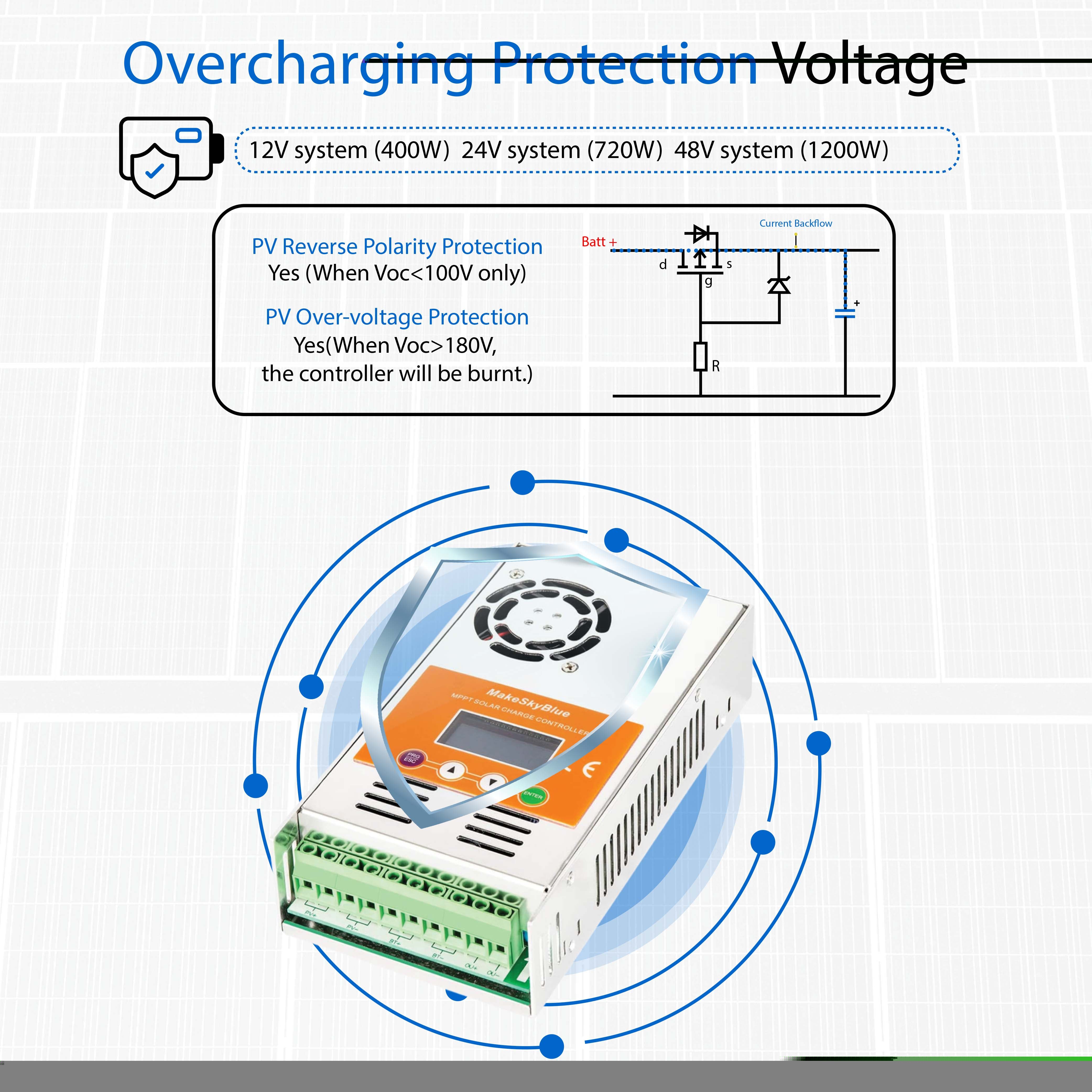 Newest 60A 12V 24V 48V MPPT Solar Charge Controller V123 w/Cloud service for Lead-acid battery