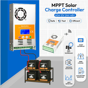 Newest 60A 12V 24V 48V MPPT Solar Charge Controller V123 w/Cloud service for Lead-acid battery