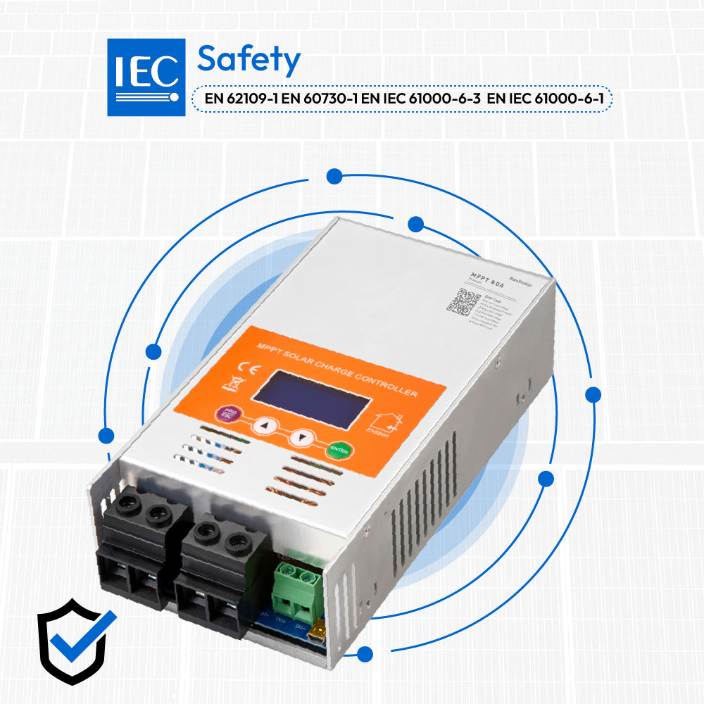 Newest 80A 12V 24V 48V MPPT Solar Charge Controller V124 for Lead-acid battery  or Lithium battery