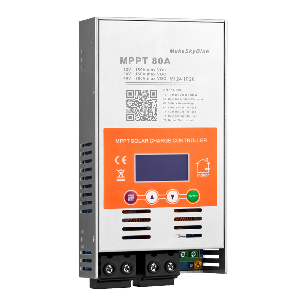 Newest 80A 12V 24V 48V MPPT Solar Charge Controller V124 for Lead-acid battery  or Lithium battery