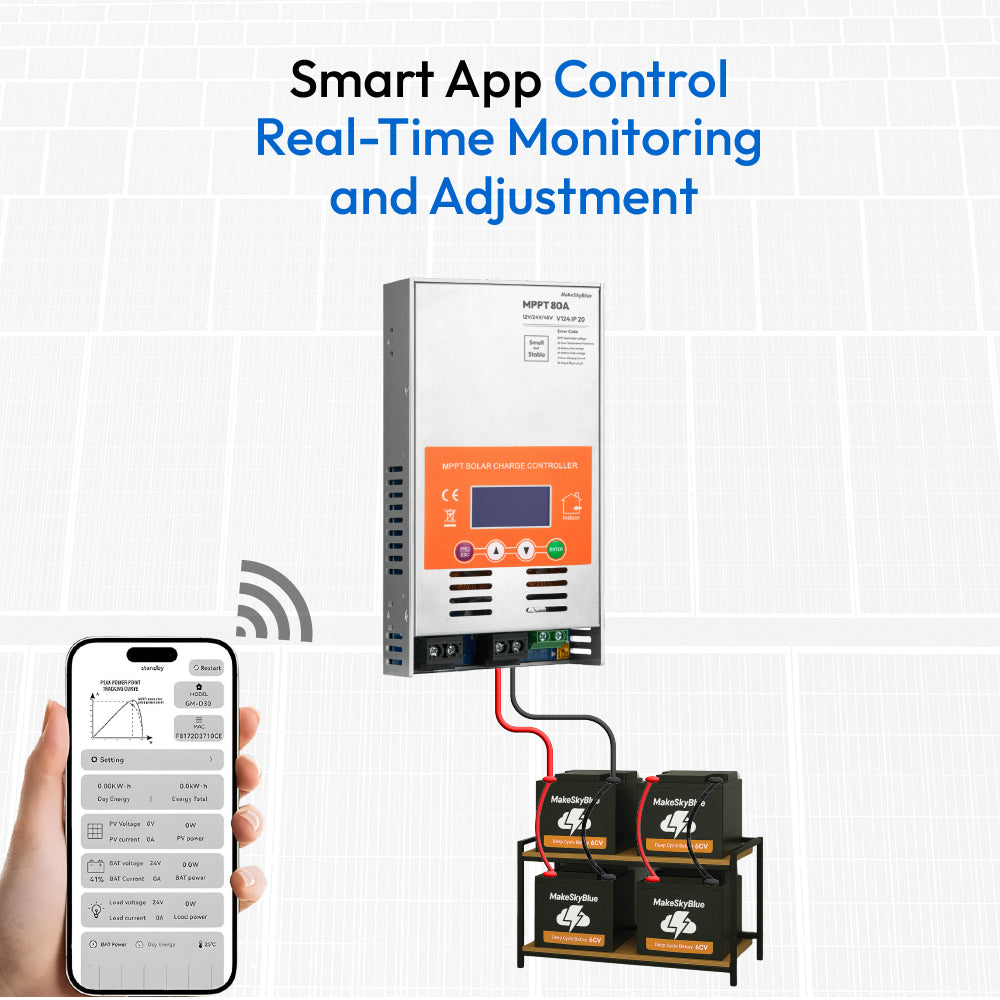 60A 48V Wifi MPPT Solar Charge Controller for 48V Li-NMC and LifePO4 Lithium battery V125 PV Start ON&BMS Activation
