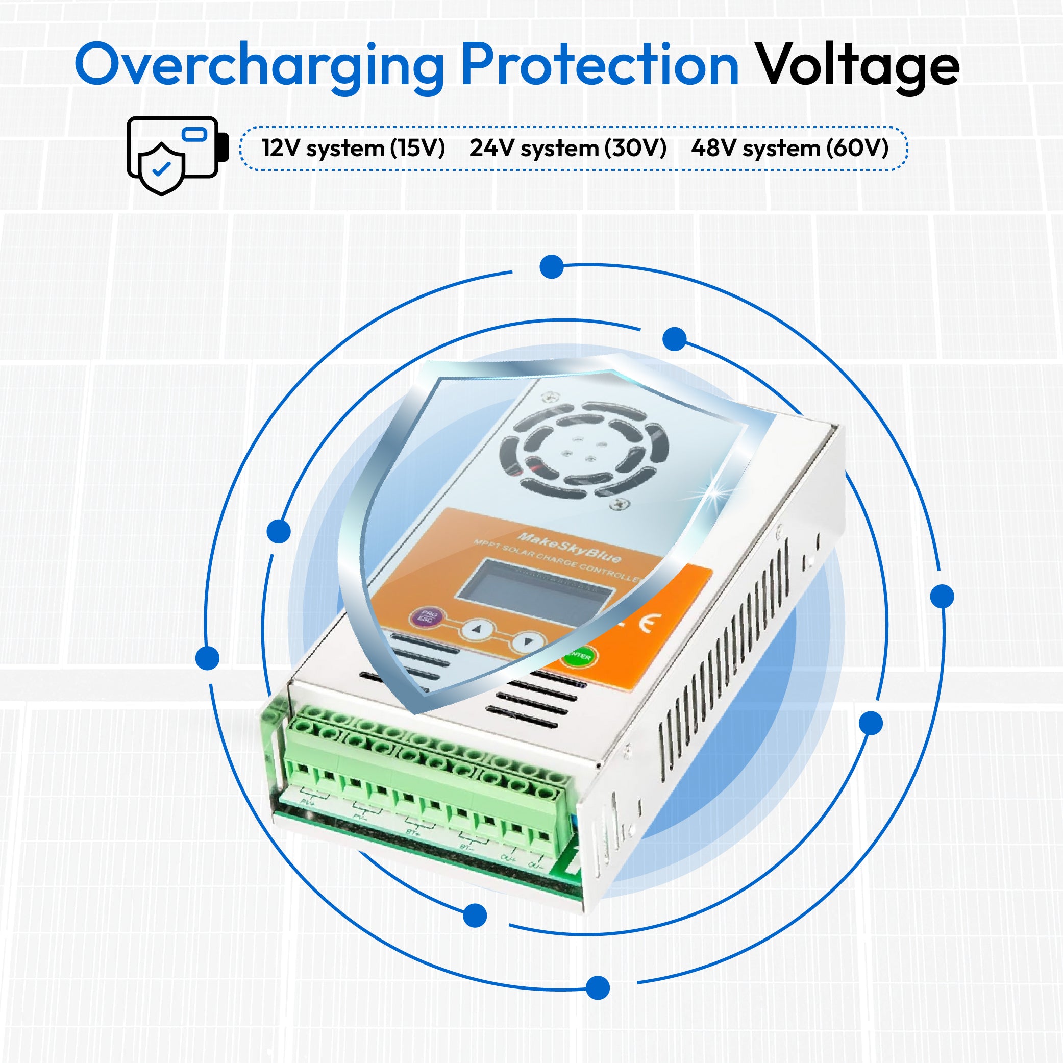 50A 12V 24V 48V MPPT Solar Charge Controller for Lead-acid Battery